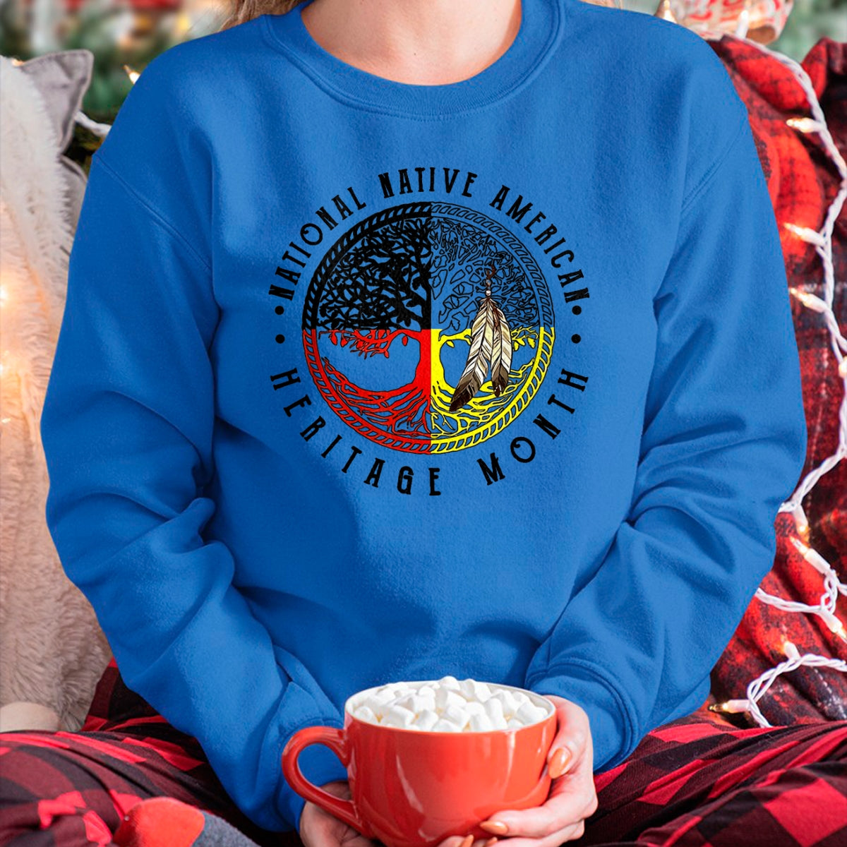 Native American T-Shirts, Vintage Native American Unisex T-Shirt/Hoodie/Sweatshirt HLT00 - Native Tree Roots Leather Native American Heritage Month T-Shirt (1)