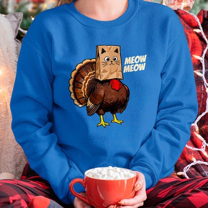 Best Thanksgiving Family Shirt , Funny Thanksgiving UnisexT-Shirt/Hoodie/Sweatshirt HLT00 - Thanksgiving Turkey Cat Meow Funny Thanksgiving Men Women T-Shirt