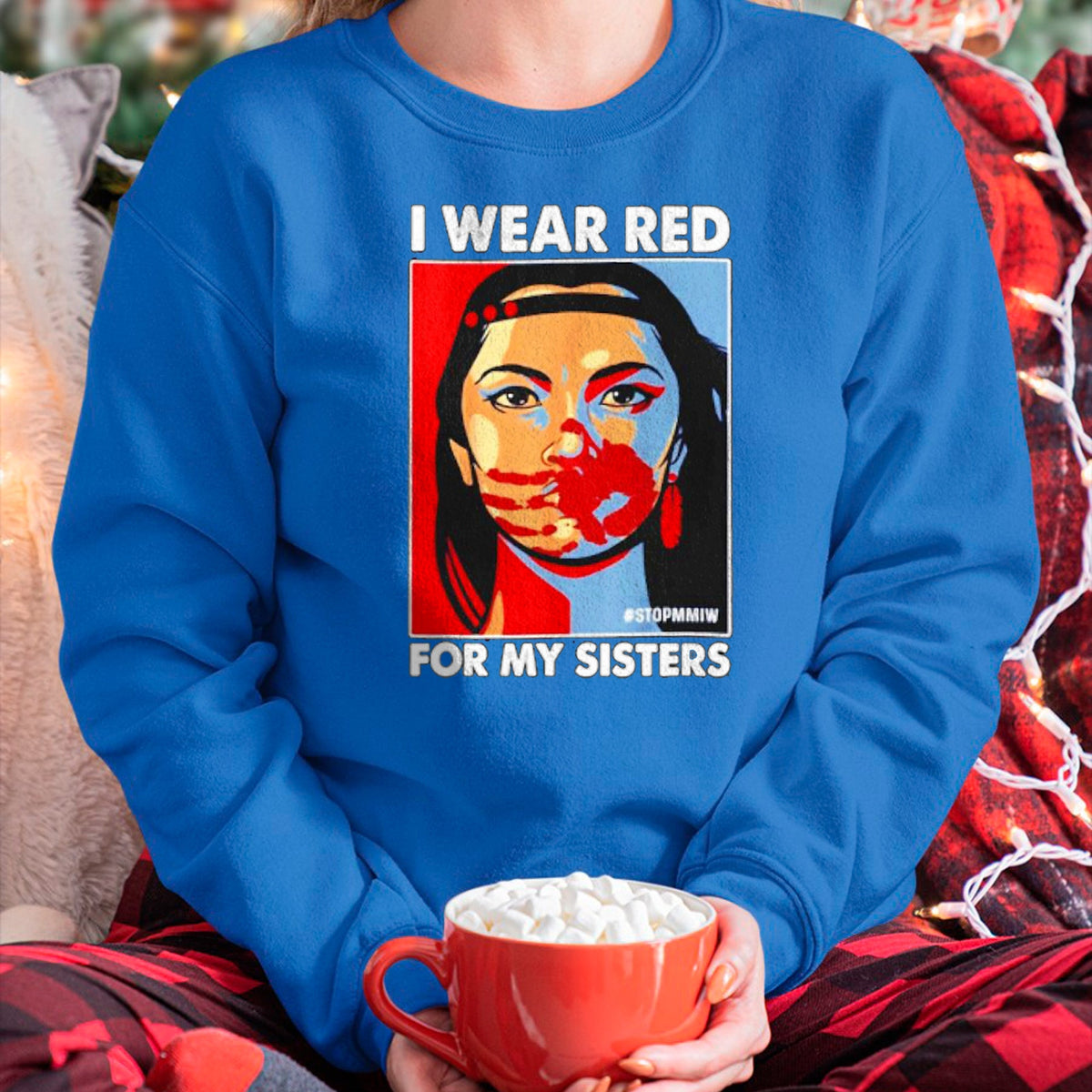 Native American T-Shirts, Vintage Native American Unisex T-Shirt/Hoodie/Sweatshirt HLT00 - I Wear Red For My,Sister Native American Stop MMIW