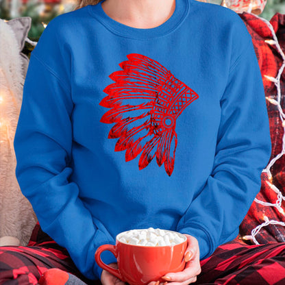Native American T-Shirts, Vintage Native American Unisex T-Shirt/Hoodie/Sweatshirt HLT00 - Native American Feather Headdress Indian Chief Tribes Pride