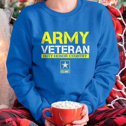 Proud Veteran Shirt, Funny Veteran UnisexT-Shirt/Hoodie/Sweatshirt HLT00 - US Army Veteran Duty Honor Land T-Shirt, Men, Black, 3X-Large