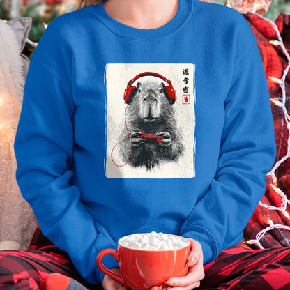 Cute Capybara Shirt, Funny Capybara Unisex T-Shirt/Hoodie/Sweatshirt HLT00 - Japanese Capybara Gamer Video Games Graphic Funny Capybara T-Shirt