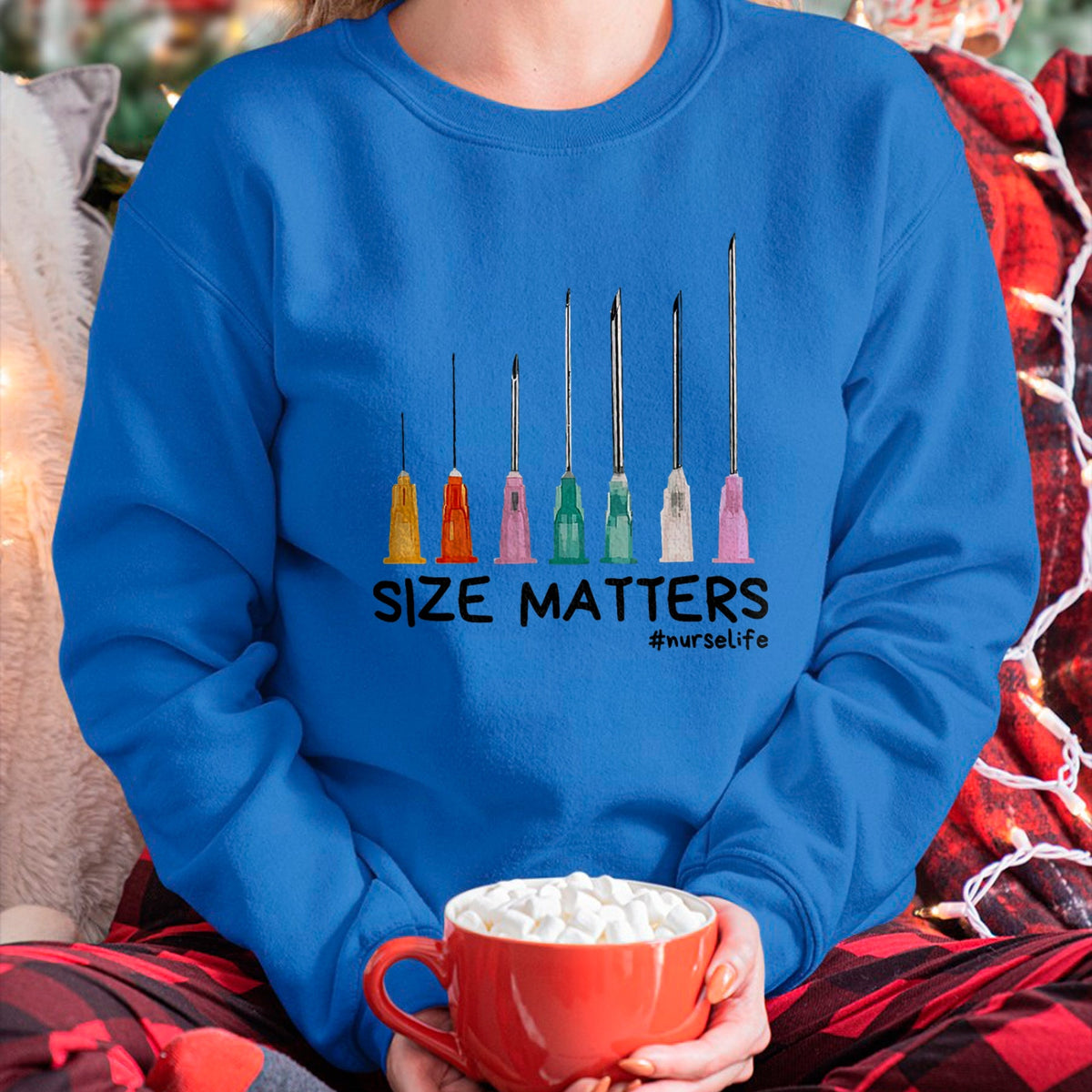 Funny Nurse Shirt, Nurse Unisex T-Shirt/Hoodie/Sweatshirt HLT00 - Needle Size Matters Funny Nursing CNA Nurse Life T-Shirt