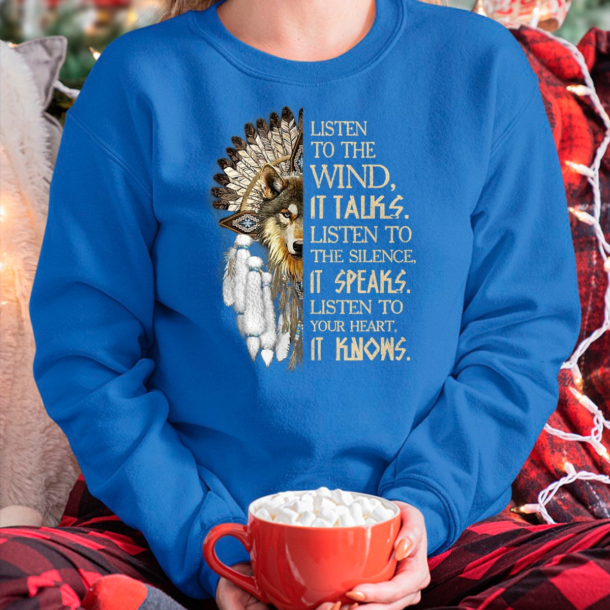 Native American T-Shirts, Vintage Native American Unisex T-Shirt/Hoodie/Sweatshirt HLT00 - Listen to the wind Eagle native american T-Shirt