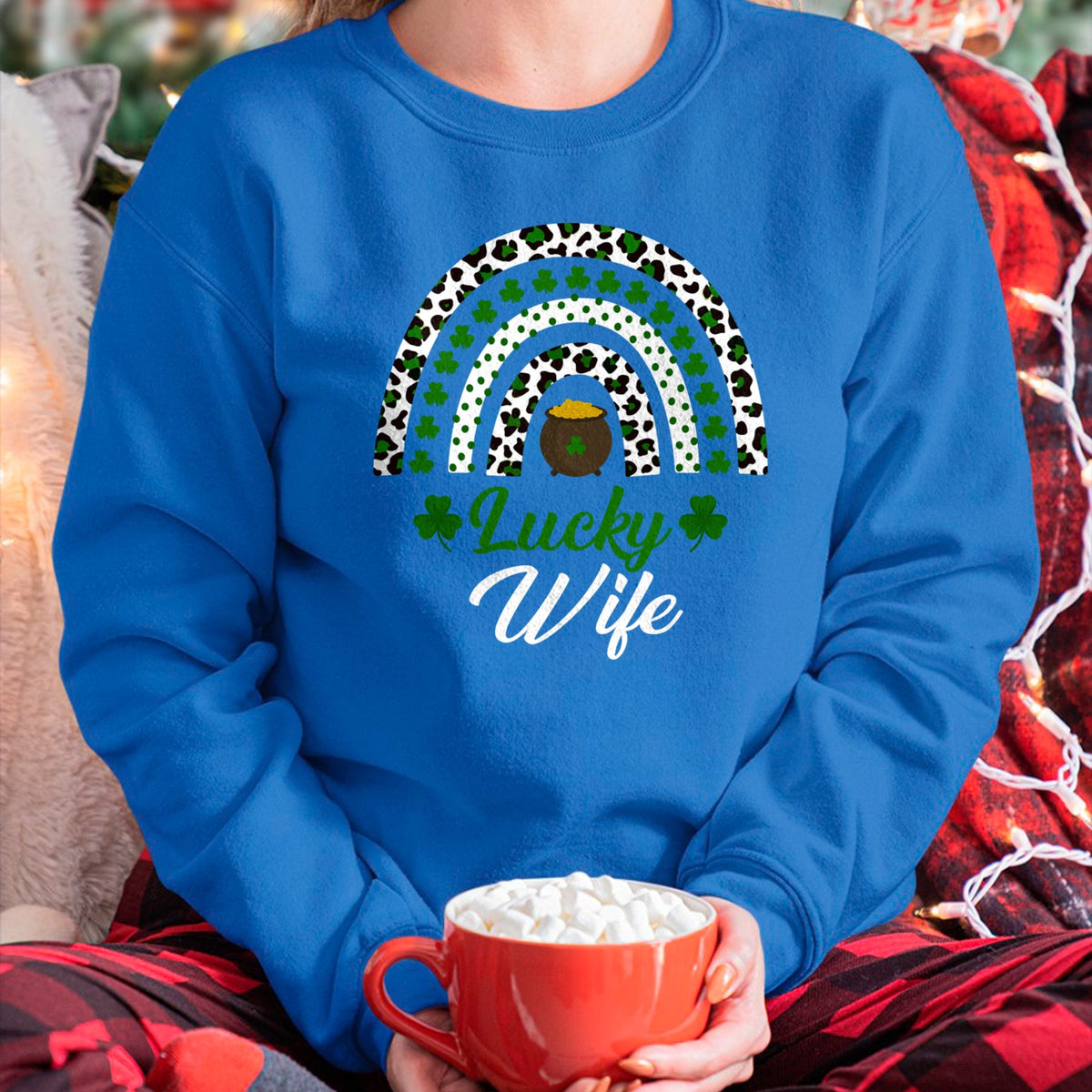 Best Wife Shirt, Wife and Husband Unisex T-Shirt/Hoodie/Sweatshirt HLT00 - Gift for wife T shirt, lucky wife   Lucky Wife Rainbow St Patricks Day Lucky Wife Long Sleeve T-Shir (1)