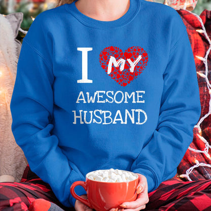 Best Wife Shirt, Wife and Husband Unisex T-Shirt/Hoodie/Sweatshirt HLT00 - I Love My Awesome Husband T-Shirt for Women Gift T-Shirt