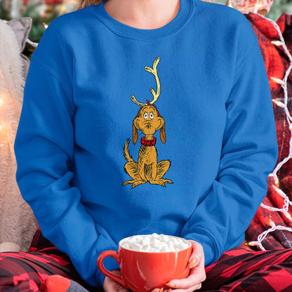 Christmas Shirts for Family, Funny christmas shirts, Christmas Unisex T-Shirt/Hoodie/Sweatshirt HLT00 - Dr. Seuss mens Classic Dr Seuss Reindeer Max T shirt, Black, Small US