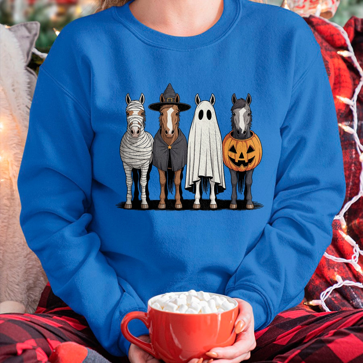 Best Horse Lover Shirt , Funny Horse UnisexT-Shirt/Hoodie/Sweatshirt HLT00 - Spooky Ghost Horse Pumpkin Halloween Skeleton T-Shirt