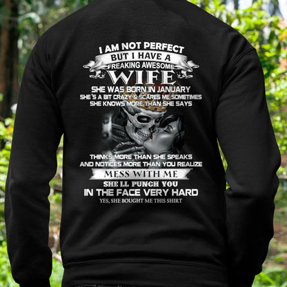 January - I Am Not Perfect But I Have A Freaking Awesome Wife - Gift For Husband From Wife - CCDI01 (SKU06-34-01)