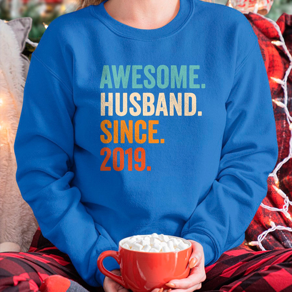 Best Wife Shirt, Wife and Husband Unisex T-Shirt/Hoodie/Sweatshirt HLT00 - Awesome Husband Since 2019 5th wedding anniversary 5 years T-Shirt