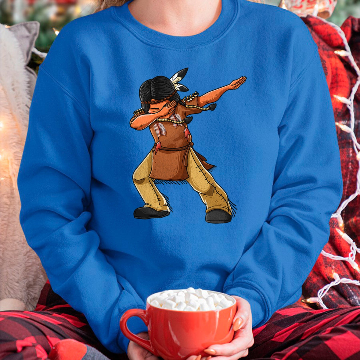 Native American T-Shirts, Vintage Native American Unisex T-Shirt/Hoodie/Sweatshirt HLT00 - Dabbing Indian Funny Cute Native American Dance Dab Gift