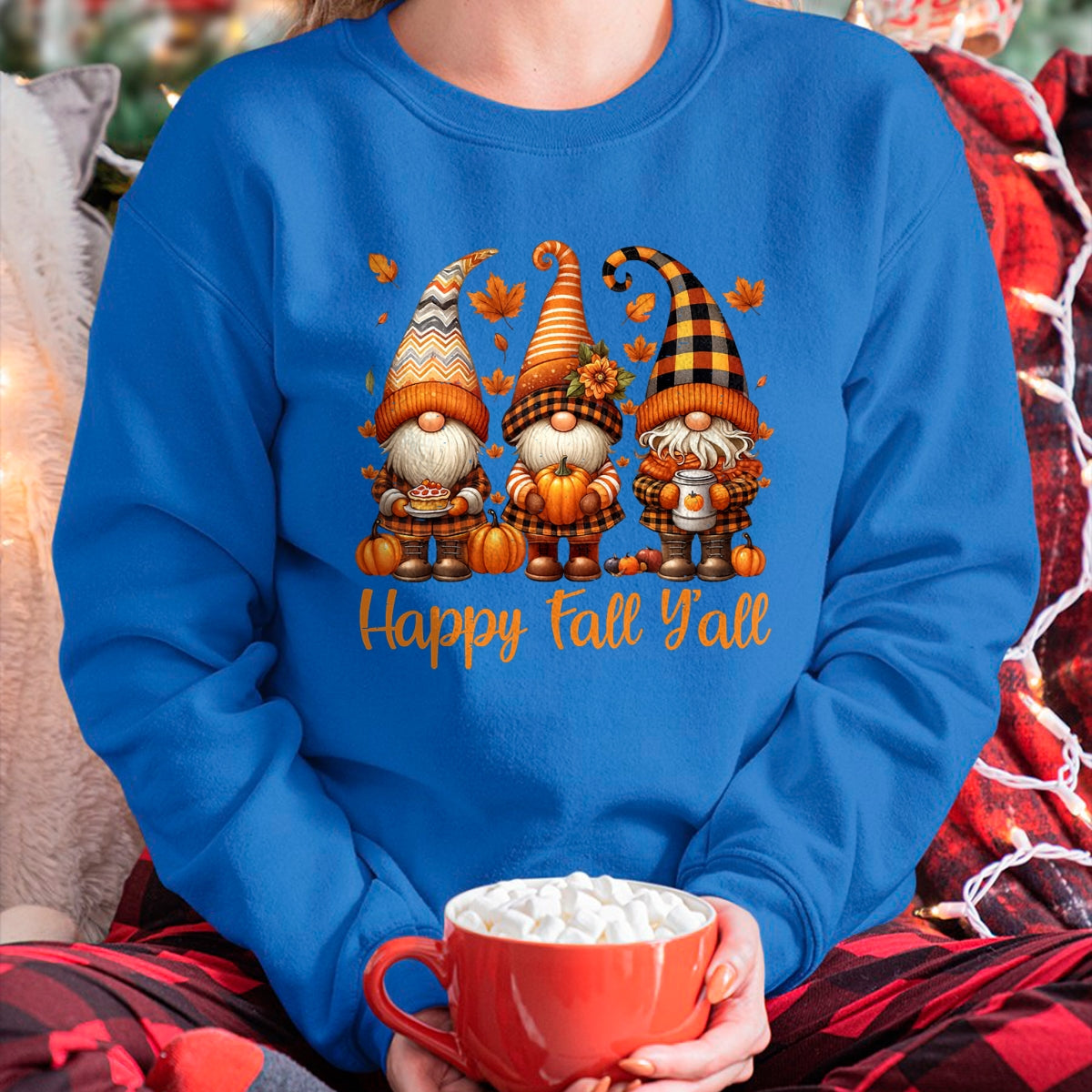 Best Thanksgiving Family Shirt , Funny Thanksgiving UnisexT-Shirt/Hoodie/Sweatshirt HLT00 - Happy Fall Y'all Gnome Pumpkin Autumn Thanksgiving Men Women T-Shirt