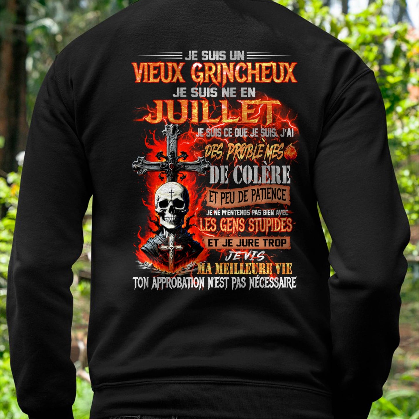 Je Suis Un Vieux Grincheux Né en Juillet – T-Shirt Homme Fort Caractère - male fr07 / CCDI07 (SKU26T-01141-07)