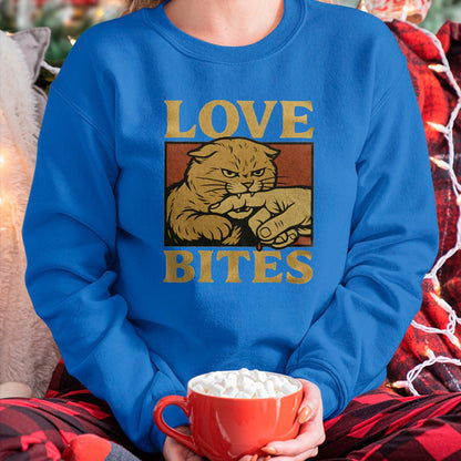 Cat Love Shirt, Funny Cat Lover Gift UnisexT-Shirt/Hoodie/Sweatshirt HLT00 - Love Bites Angry Cat T-Shirt