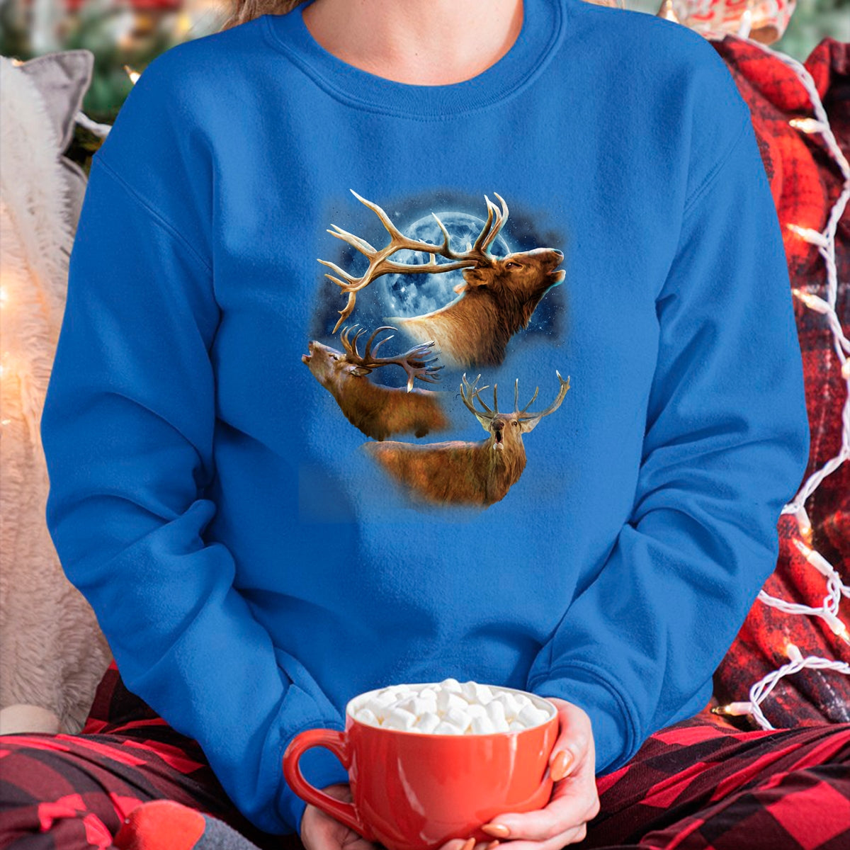 Funny Hunting Shirt, Gift For Hunting Lover Unisex T-Shirt/Hoodie/Sweatshirt HLT00 - Funny Elk Hunting T-Shirt - Elk Howling at the Moon