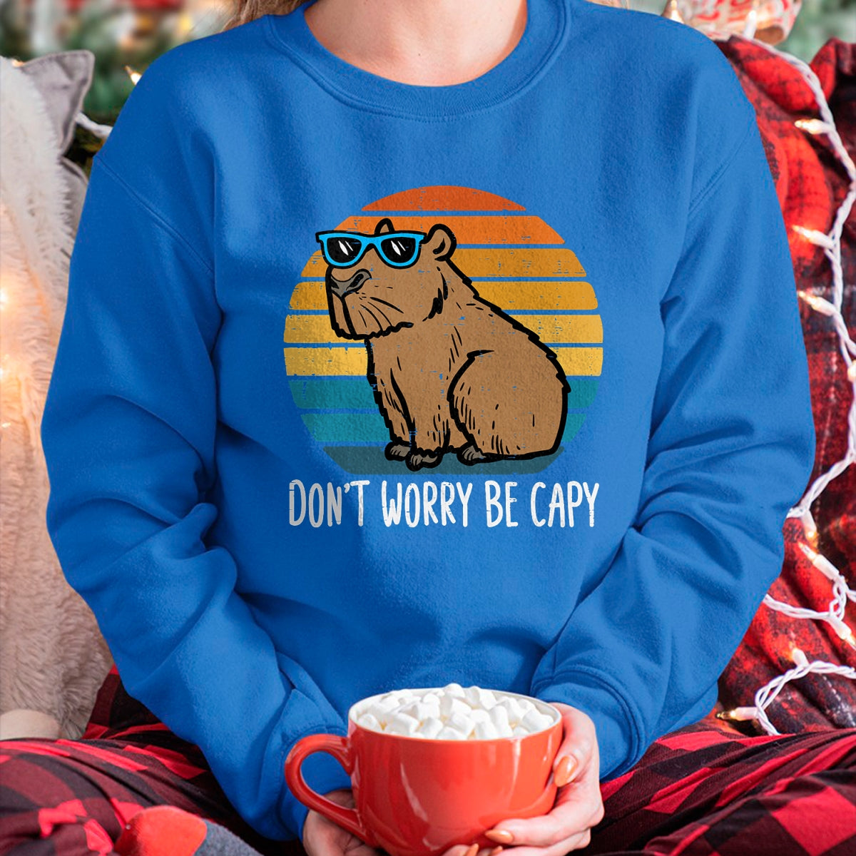 Cute Capybara Shirt, Funny Capybara Unisex T-Shirt/Hoodie/Sweatshirt HLT00 - Dont Worry Be Capy Capybara Retro Men Boys Kids Youth Women T-Shirt
