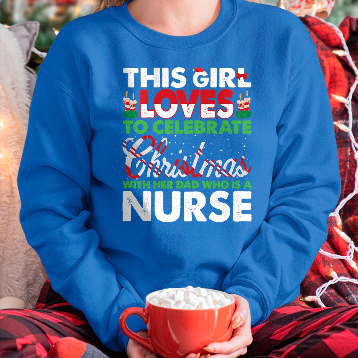 Funny Nurse Shirt, Nurse Unisex T-Shirt/Hoodie/Sweatshirt HLT00 - This Girl Loves Her Nurse Dad - Nurse's Daughter T-Shirt