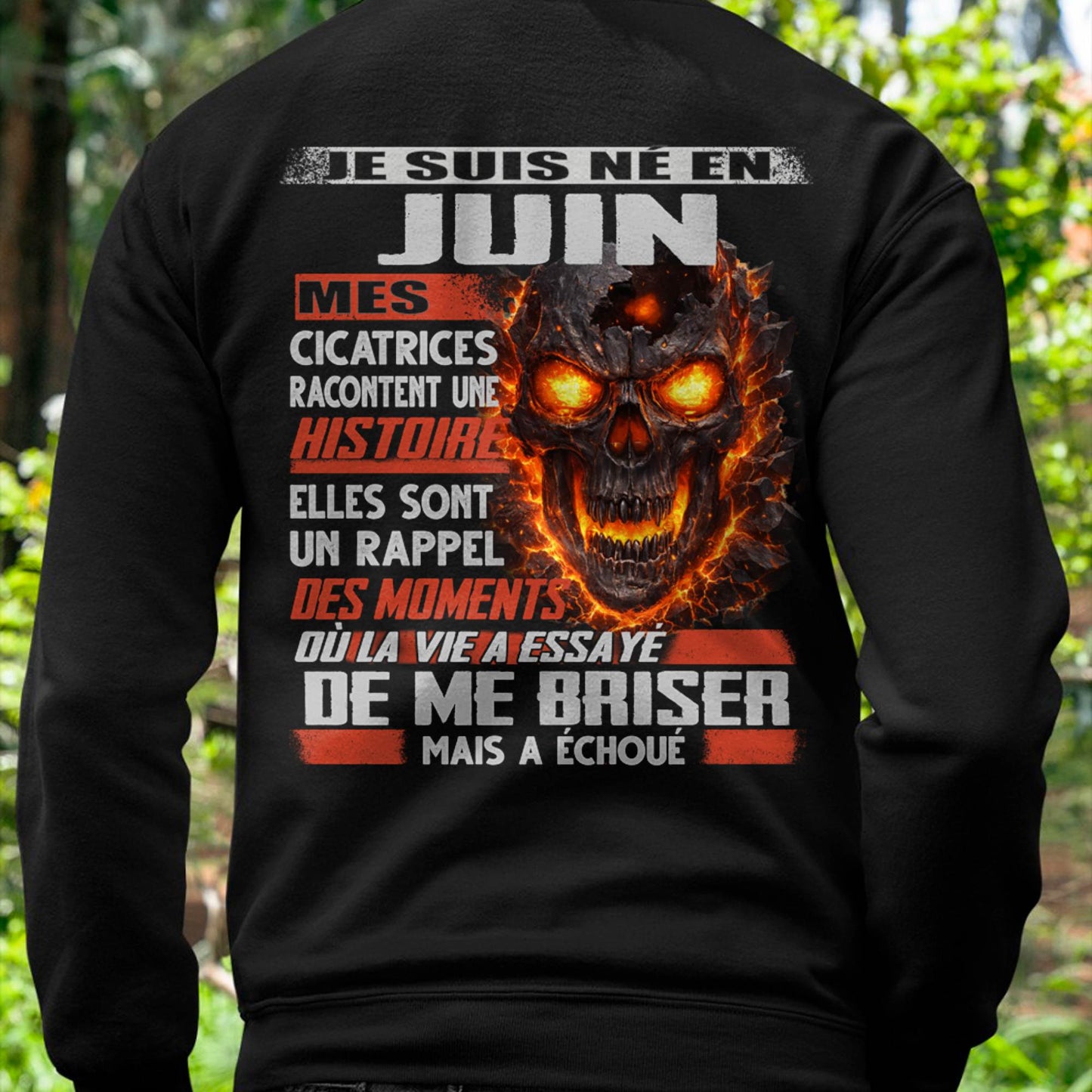 Je Suis Né en Juin – Mes Cicatrices Racontent Une Histoire | T-Shirt Homme Fort - male fr06 / CCDI06 (SKU26T-01175-06)