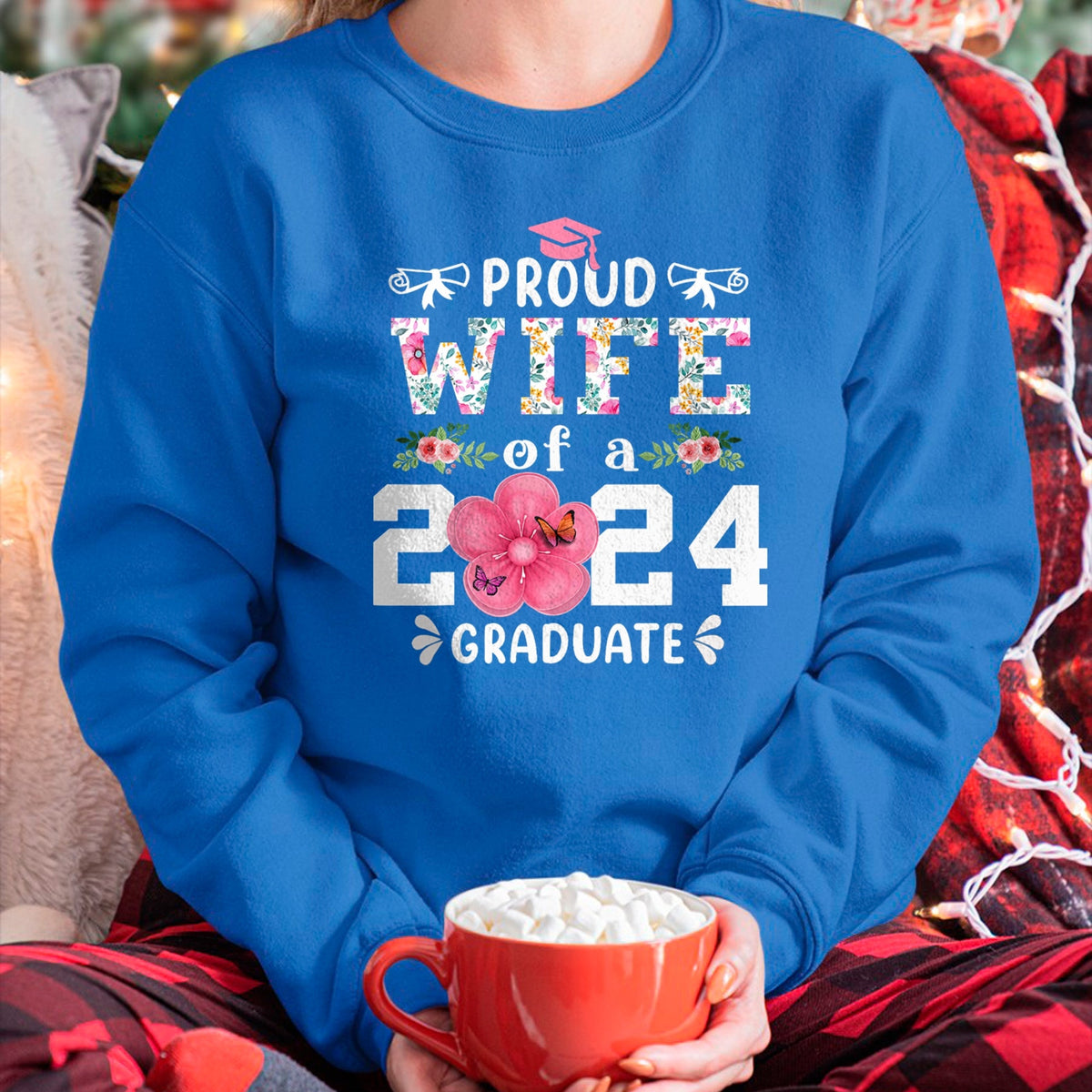 Best Wife Shirt, Wife and Husband Unisex T-Shirt/Hoodie/Sweatshirt HLT00 - Gift for wife T shirt, lucky wife   Proud Wife of a 2024 graduate for family graduation T-Shirt