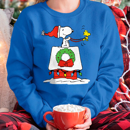 Christmas Shirts for Family, Funny christmas shirts, Christmas Unisex T-Shirt/Hoodie/Sweatshirt HLT00 - Peanuts Holiday Snoopy_s Doghouse Sleigh T-Shirt
