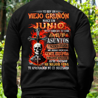 Junio - Viejo Gruñón - Camiseta Divertida de Calavera con Problemas de Ira - Regalo Perfecto Para Ti - male ES06 / CCDI06 (SKU26T-01203-06)