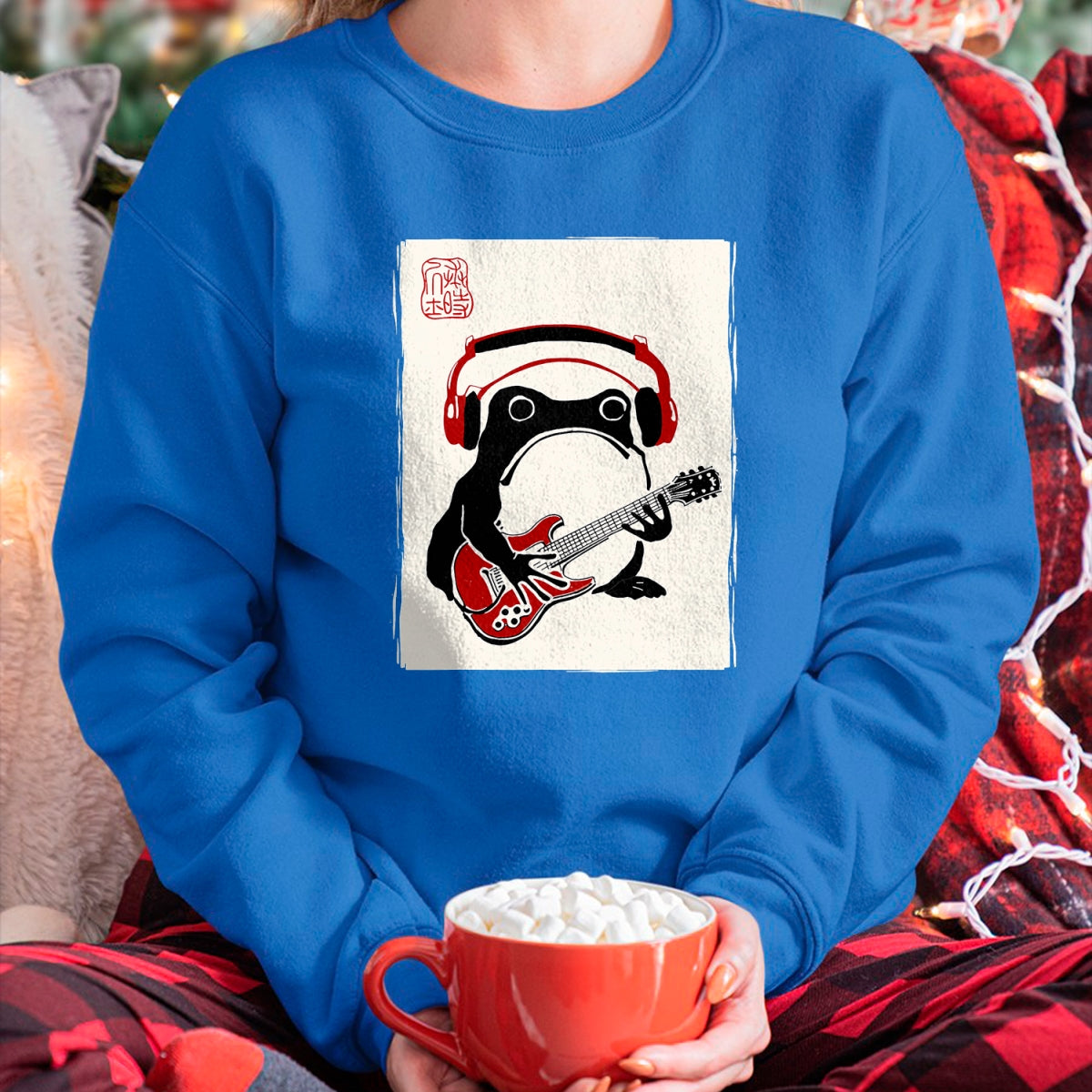 Guitar Lover Shirt, Funny Guitar UnisexT-Shirt/Hoodie/Sweatshirt HLT00 - Funny Grumpy Frog Guitar Rock Music Kawaii Japanese T-Shirt
