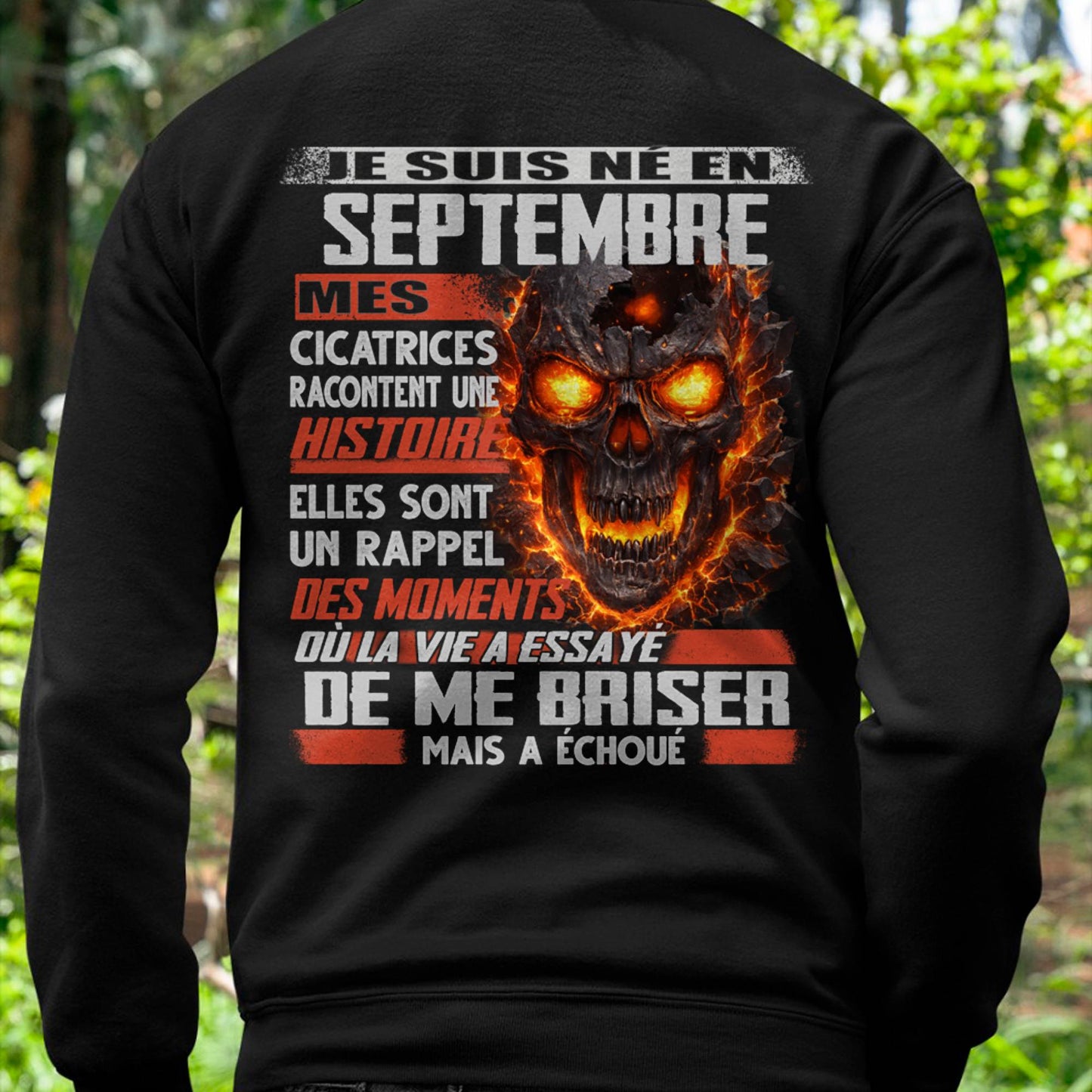Je Suis Né en Septembre – Mes Cicatrices Racontent Une Histoire | T-Shirt Homme Fort - male fr09 / CCDI09 (SKU26T-01175-09)