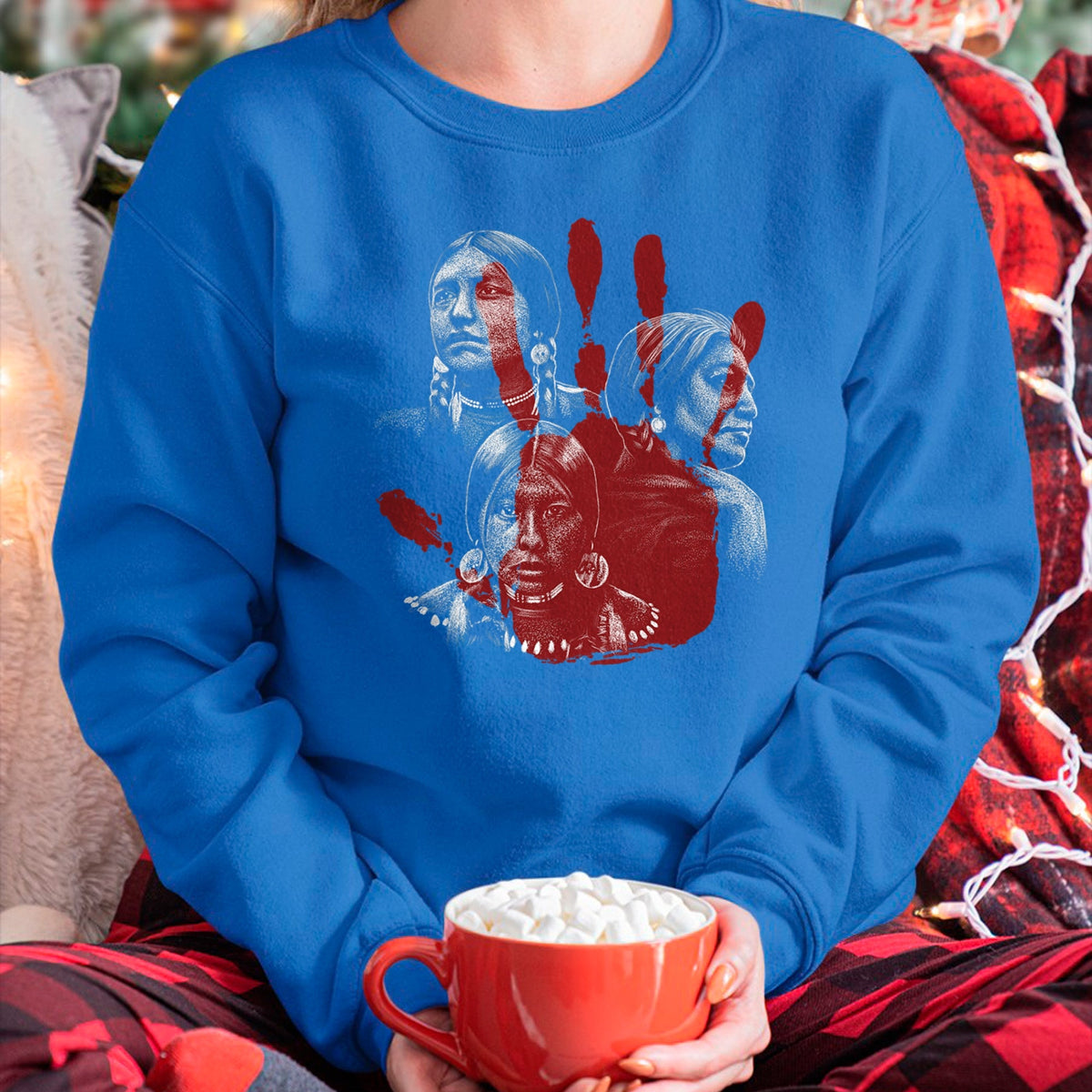 Native American T-Shirts, Vintage Native American Unisex T-Shirt/Hoodie/Sweatshirt HLT00 - Native American Indigenous Red Hand Indian Blood Themed (4)