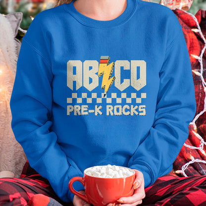 Best Teacher Shirt, Funny Teacher UnisexT-Shirt/Hoodie/Sweatshirt HLT00 - ABCD Pre-K Rocks Pencil Pre-K Teachers Rock for Boys and Children T-Shirt