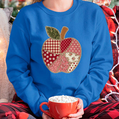Best Teacher Shirt, Funny Teacher UnisexT-Shirt/Hoodie/Sweatshirt HLT00 - Vintage Quilted Apple Cute Teacher Back to School T-Shirt