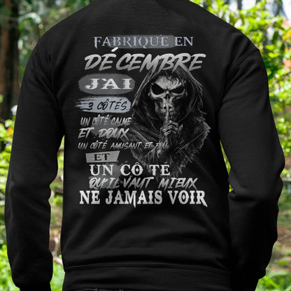 Fabriqué en Décembre – J’ai 3 Côtés | T-Shirt Homme Caractère Fort - male fr12 / CCDI12 (SKU26T-01174-12)