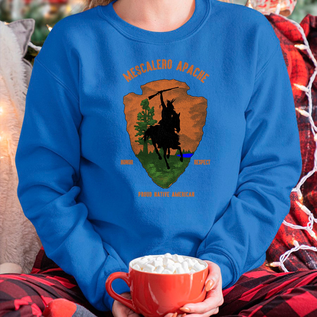 Native American T-Shirts, Vintage Native American Unisex T-Shirt/Hoodie/Sweatshirt HLT00 - MESCALERO APACHE Tribe Native American Indian Retro Arrow