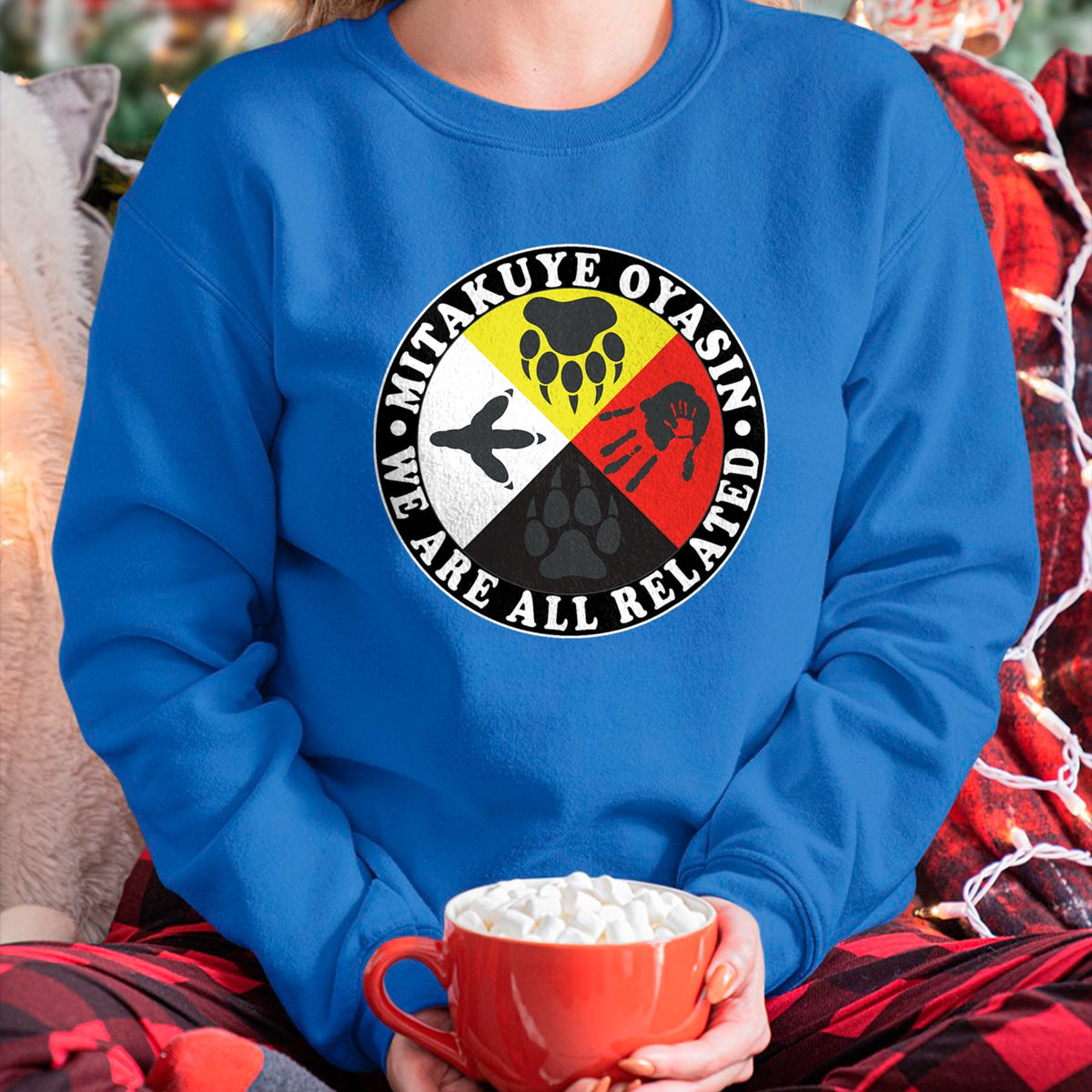 Native American T-Shirts, Vintage Native American Unisex T-Shirt/Hoodie/Sweatshirt HLT00 - Native American Medicine Wheel Mitakuye Oyasin