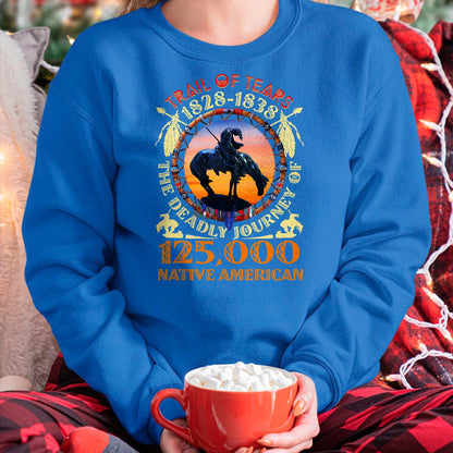 Native American T-Shirts, Vintage Native American Unisex T-Shirt/Hoodie/Sweatshirt HLT00 - Native American Trail Of Tears The Deadly Journey 125000 T-Shirt (1)