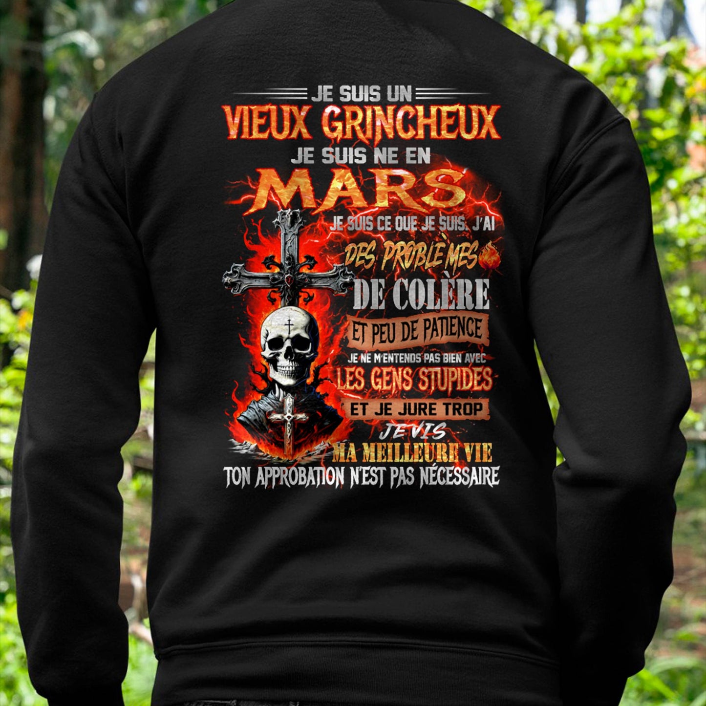 Je Suis Un Vieux Grincheux Né en Mars – T-Shirt Homme Fort Caractère - male fr03 / CCDI03 (SKU26T-01141-03)