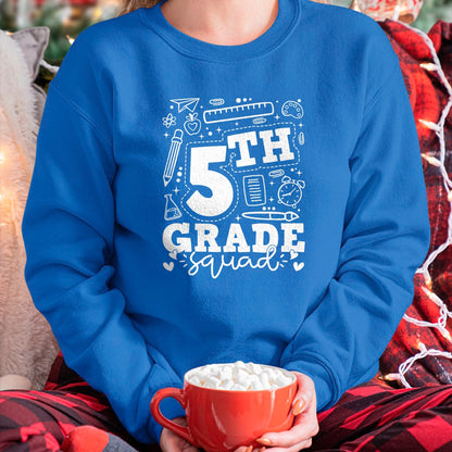 Best Teacher Shirt, Funny Teacher UnisexT-Shirt/Hoodie/Sweatshirt HLT00 - Back to School 5th Fifth Grade Squad Teacher Kid T-Shirt