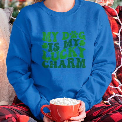 Gift for Mom Shirt, Funny Mom Unisex T-Shirt/Hoodie/Sweatshirt HLT00 - My Dog Is My Lucky Charm Retro St Patricks Day Dog Mom T-Shirt