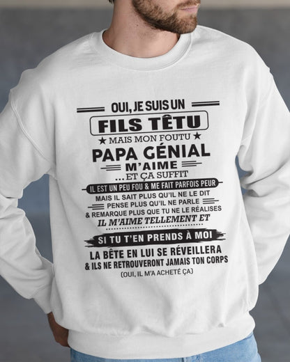 Oui, je suis un garçon têtu – T-shirt | Cadeau d’anniversaire de papa pour son fils - ccdi00 / fr00 (SKU12-260-00)