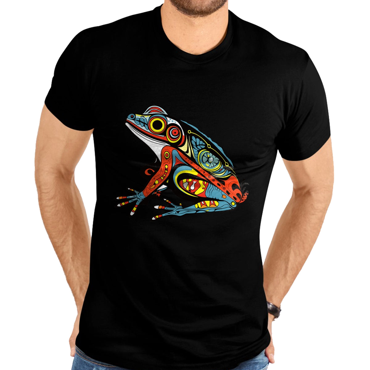 Native American T-Shirts, Vintage Native American Unisex T-Shirt/Hoodie/Sweatshirt HLT00 - Frog Native American Indian Style Art Pacific Northwest T-Shirt