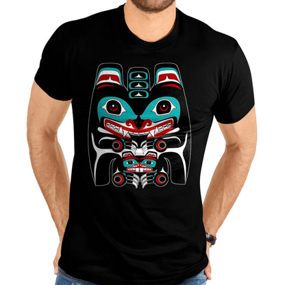 Native American T-Shirts, Vintage Native American Unisex T-Shirt/Hoodie/Sweatshirt HLT00 - Indigenous Alaska Native American Art Style Bear & Beaver T-Shirt