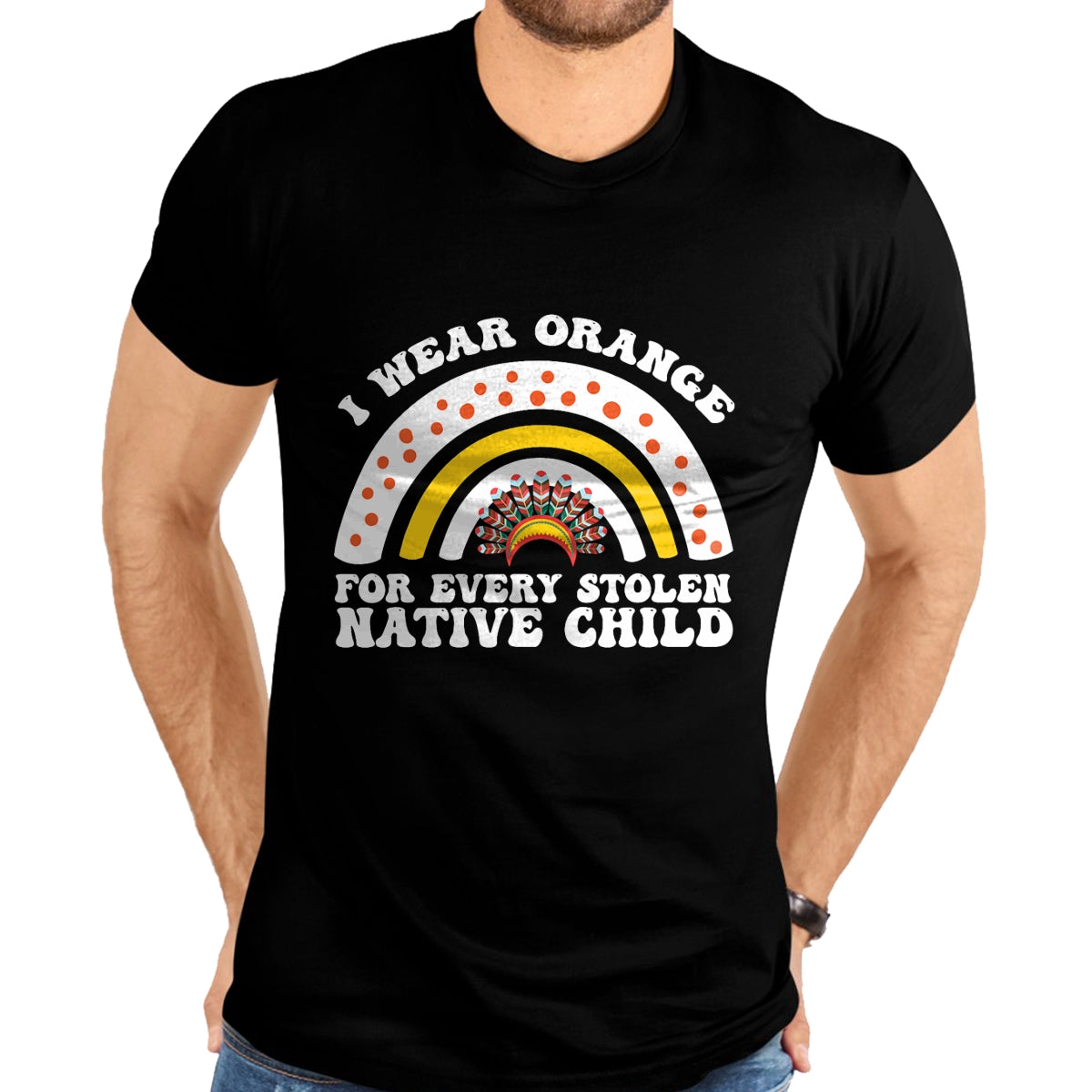 Native American T-Shirts, Vintage Native American Unisex T-Shirt/Hoodie/Sweatshirt HLT00 - I Wear Orange For Every American Native Child Indian Pride T-Shirt (1)