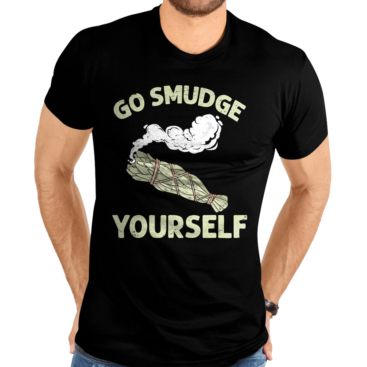 Native American T-Shirts, Vintage Native American Unisex T-Shirt/Hoodie/Sweatshirt HLT00 - Go Smudge Yourself Native American Funny Smudging Feather T-Shirt (3)