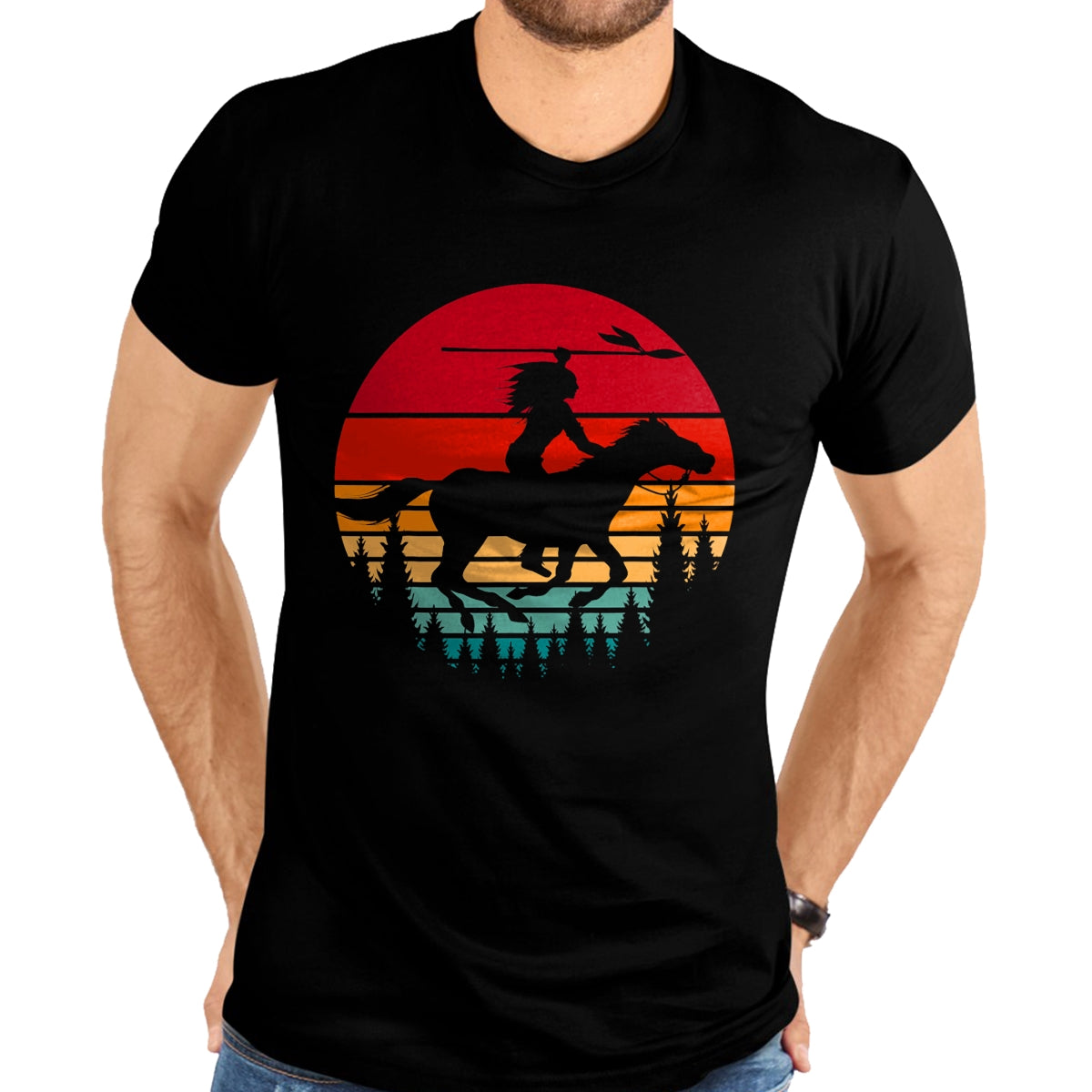 Native American T-Shirts, Vintage Native American Unisex T-Shirt/Hoodie/Sweatshirt HLT00 - Retro Native American Bear Artwork Native American Heritage T-Shirt (1)