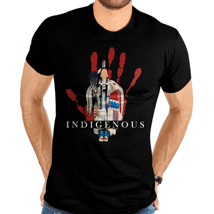 Native American T-Shirts, Vintage Native American Unisex T-Shirt/Hoodie/Sweatshirt HLT00 - Native American Indigenous Red Hand Indian Blood Themed T-Shirt (3)