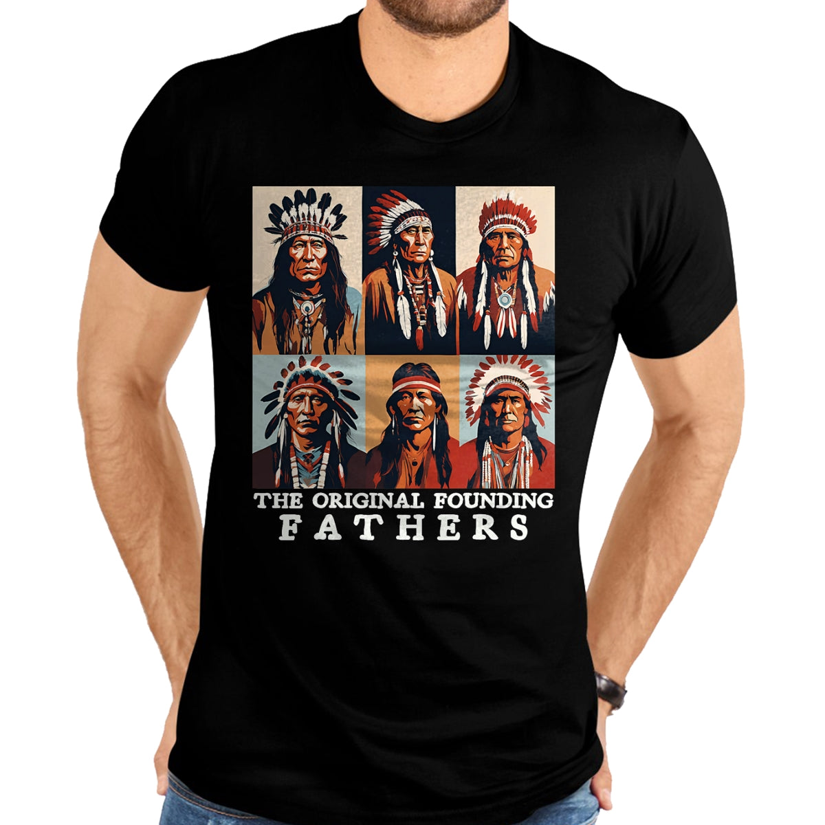 Native American T-Shirts, Vintage Native American Unisex T-Shirt/Hoodie/Sweatshirt HLT00 - The Original Founding Fathers Native American T-Shirt (1)