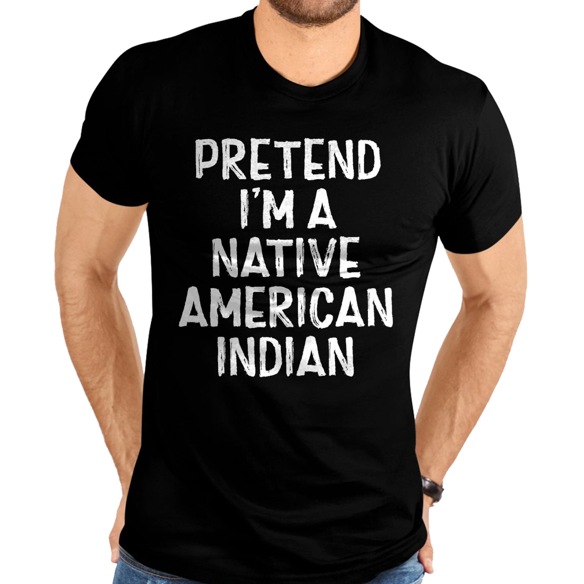 Native American T-Shirts, Vintage Native American Unisex T-Shirt/Hoodie/Sweatshirt HLT00 - Pretend I'm A Native American Indian Costume Halloween T-Shirt (2)