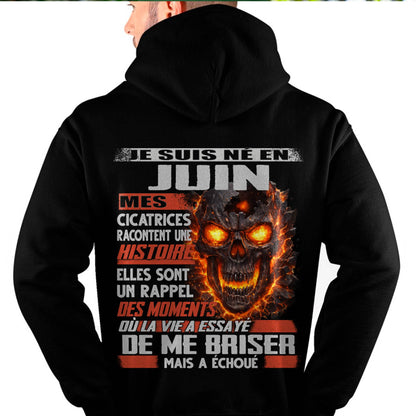 Je Suis Né en Juin – Mes Cicatrices Racontent Une Histoire | T-Shirt Homme Fort - male fr06 / CCDI06 (SKU26T-01175-06)