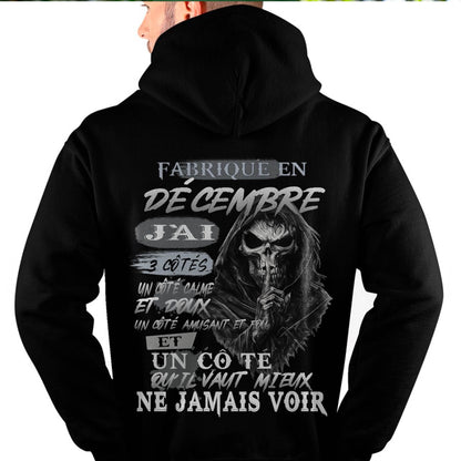 Fabriqué en Décembre – J’ai 3 Côtés | T-Shirt Homme Caractère Fort - male fr12 / CCDI12 (SKU26T-01174-12)