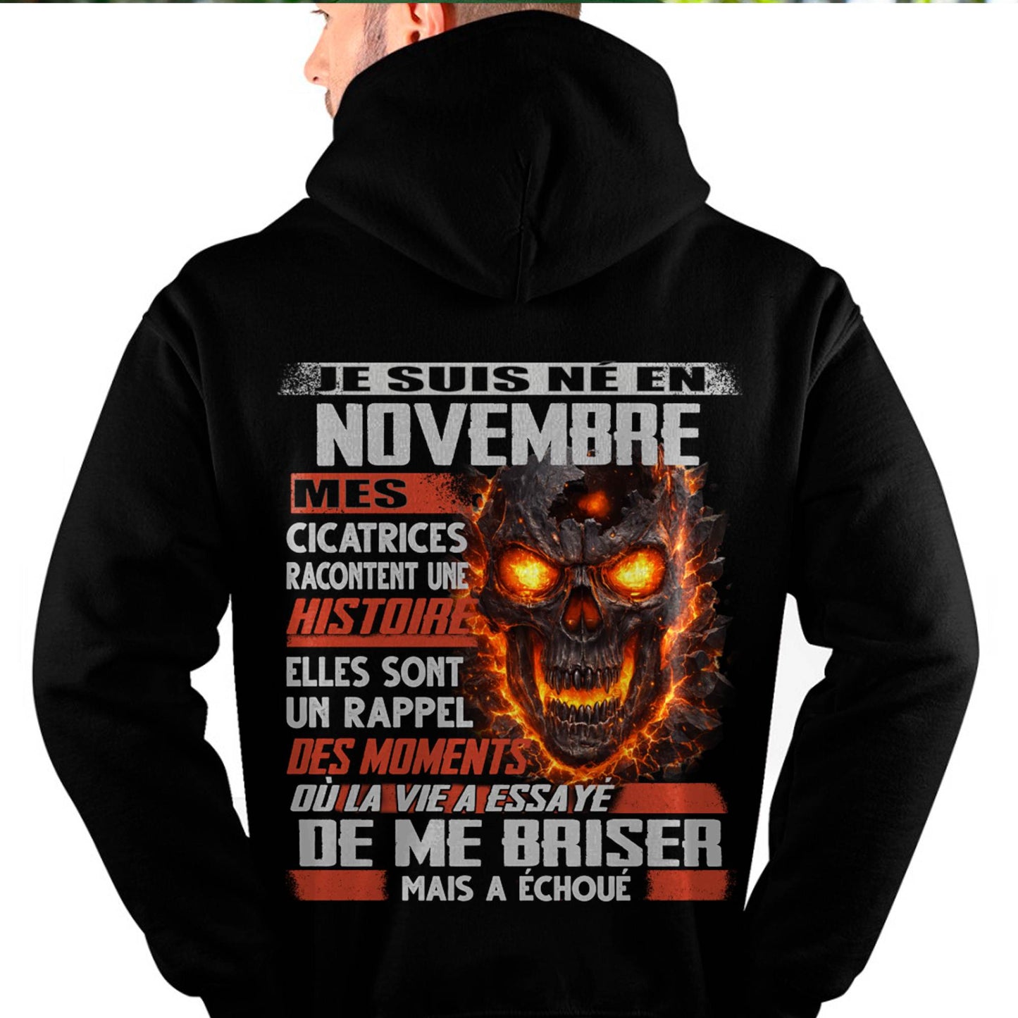 Je Suis Né en Novembre – Mes Cicatrices Racontent Une Histoire | T-Shirt Homme Fort - male fr11 / CCDI11 (SKU26T-01175-11)
