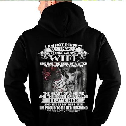 I Am Not Perfect But I Have A Freaking Awesome Wife - Gift For Husband From Wife - CCDI00 (SKU06-31-00)